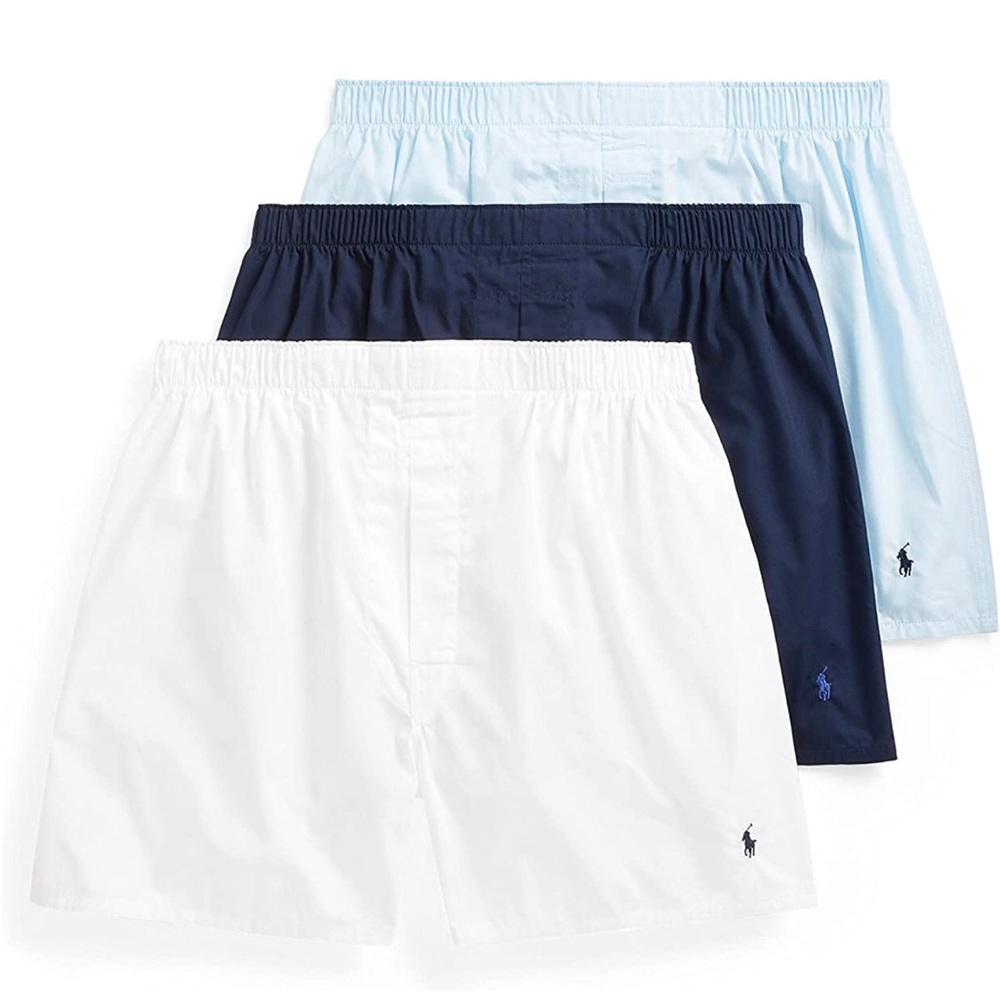 POLO RALPH LAUREN Men's Classic Fit Cotton Woven Boxers 3-Pack